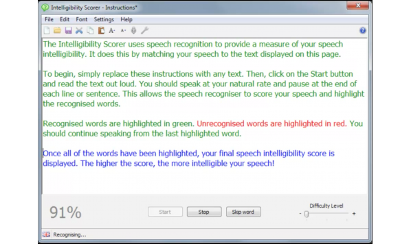 语音可懂度评分测量