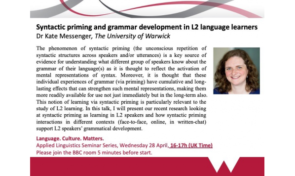 2021年4月28日—Syntactic priming and grammar development in L2 language learners