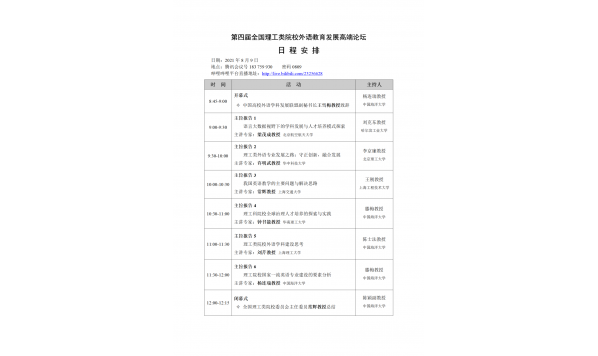 2021年8月9日——第四届全国理工类院校外语教育发展高端论坛